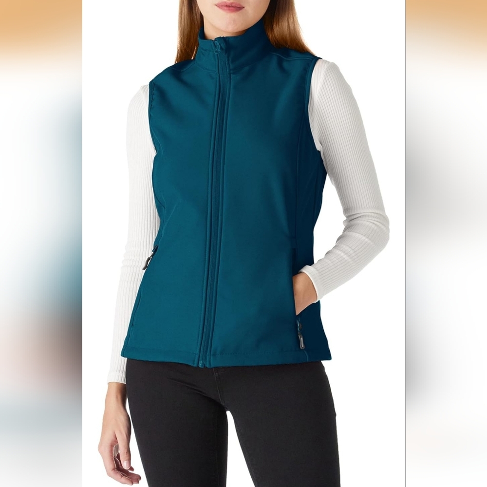 Outdoor Ventures Women's Lightweight Softshell Vest Windproof Fleece Lined ZipUp